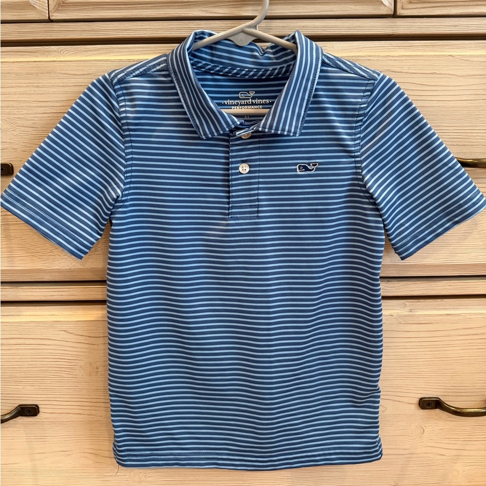 Vineyard Vines Boys Performance Bradley Stripe Sankaty Polo